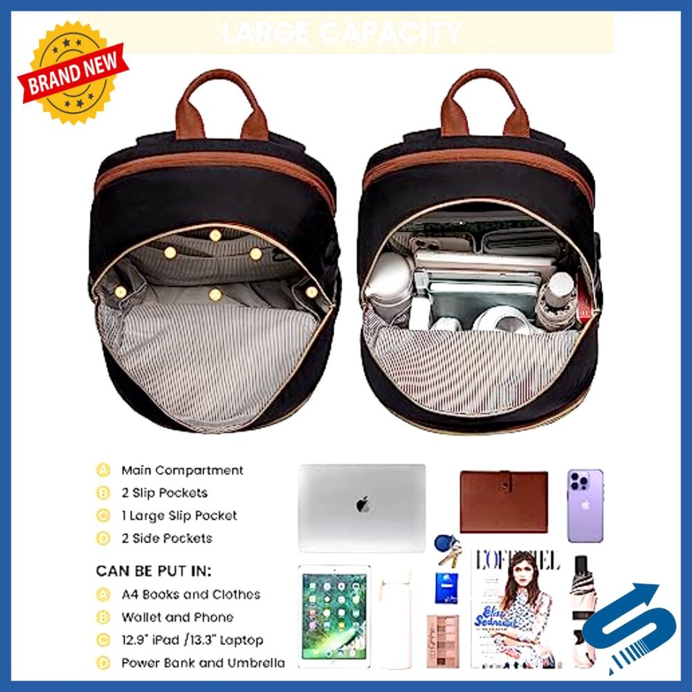 Chic Versatile Backpack with USB Lightweight Wate… - image 3